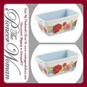 🦋 New Pioneer Woman Sweet Rose Mini Loaf Pans, Set of 2